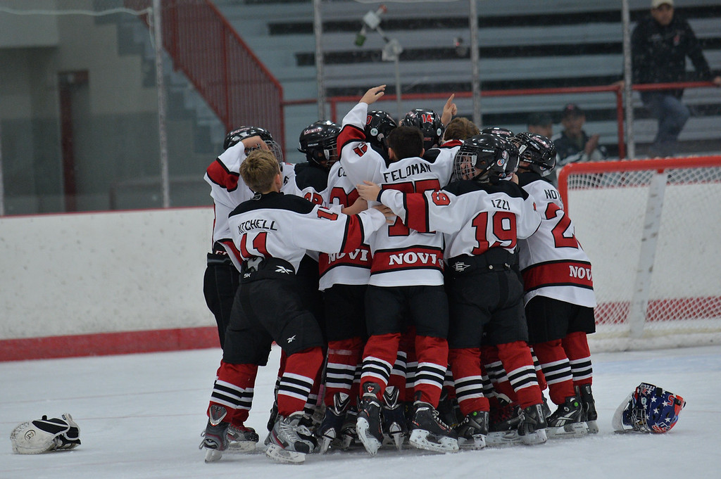 Hockey team celebration